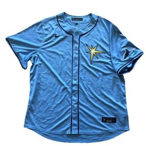Nike Tampa Bay‎ Rays Baseball MLB Jersey Men's Size 2XL Blue New With Tags